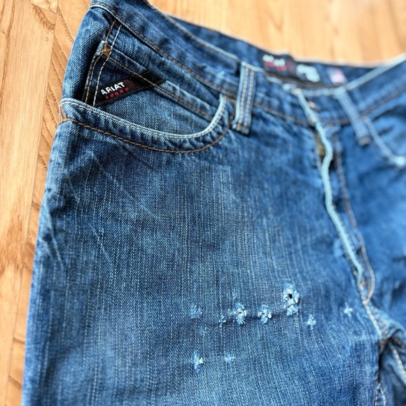 Ariat M4 Jeans Relaxed Boot Cut Mens 36x32 Blue Dark Wash Denim Pants 36 30 31 - Picture 4 of 16